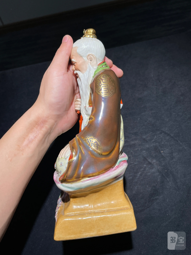 建国后 粉彩太上老君瓷塑 - 图9